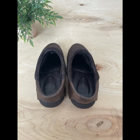 Merrell slip on brown suede leather clogs - Picture 7 of 9